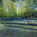 "Light and shadows, Blue bell wood." Oil 90 x 90 A painting by Rory Bowne