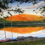 "Across to the Jetty, Coniston" An oil painting by Rory Browne