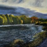 "Footprints on the bank. River Wye" - Oil painting by Rory Browne